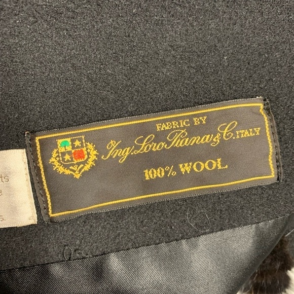 Fleurette Loro Piana Wool Mink Fur Trim Coat Black - Picture 13 of 15